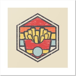 Retro Badge Fries Light Posters and Art